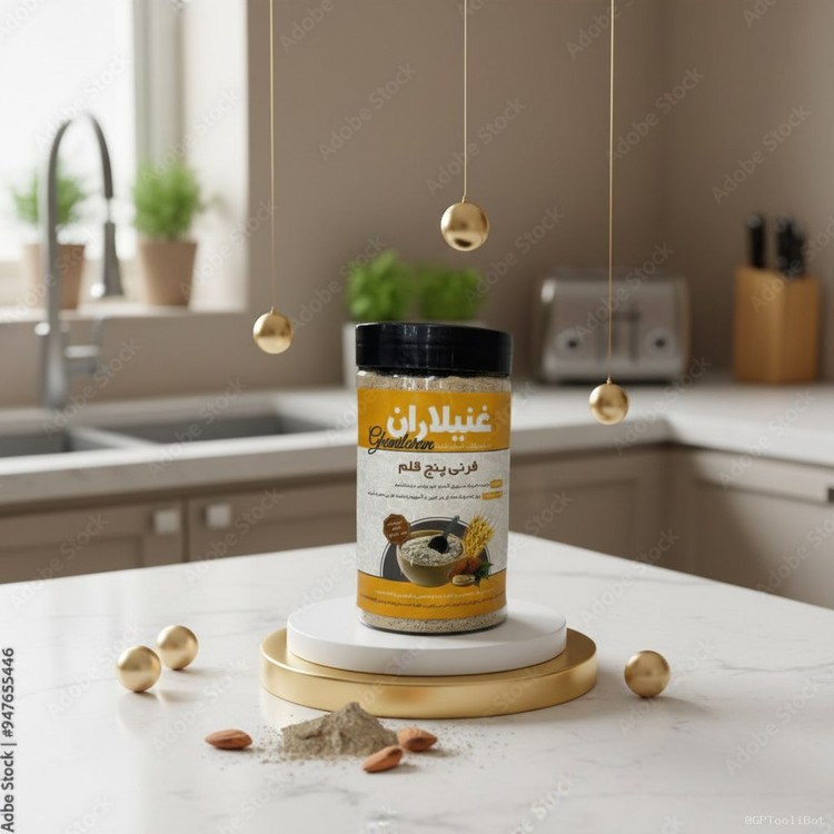 «سرلاک پنج قلم، غذای سالم و مقوی برای کودکان از ۶ ماه به بالا و بزرگسالان، سرشار از ویتامینها و مواد مغذی.»